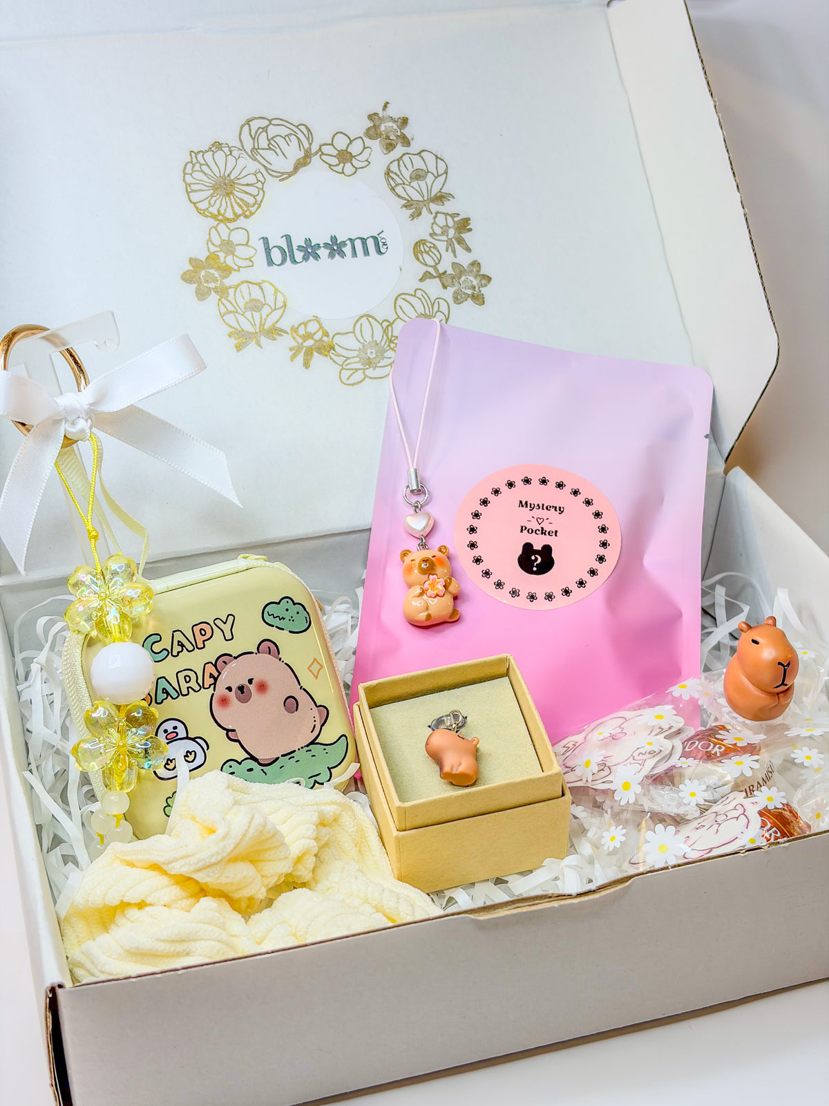 Box Capybara Kawaii â Bag Charm, Phone Charm Surprise & Dust Plug BloomLov