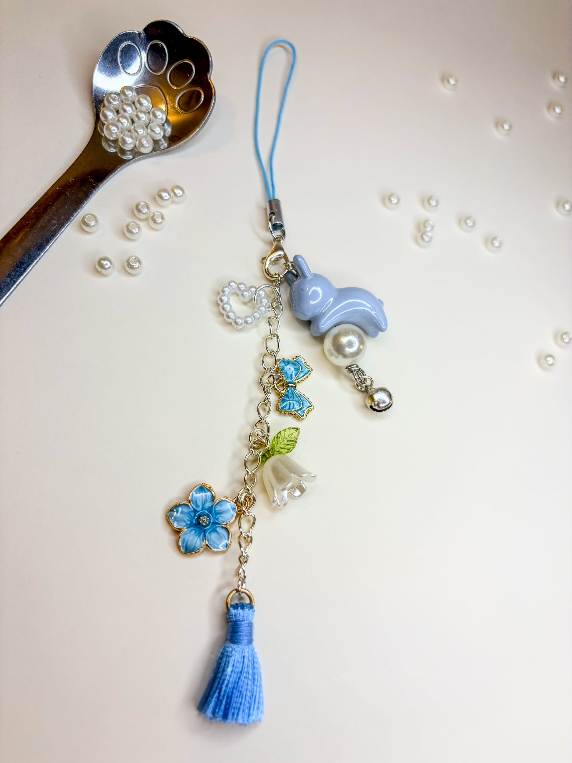 Blue Bunny 🐰 ᢉ𐭩 - Phone Charm BloomLov