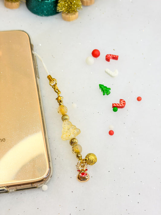 Golden Reindeer Charm 𖠰𐂂𖣂𖢔 – Phone Charm BloomLov