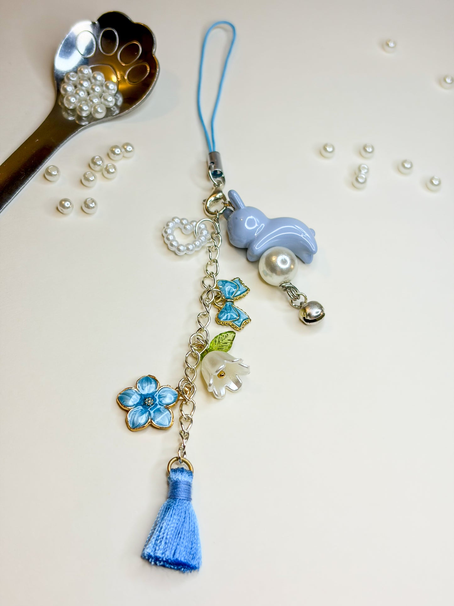 Blue Bunny 🐰 ᢉ𐭩 - Phone Charm BloomLov