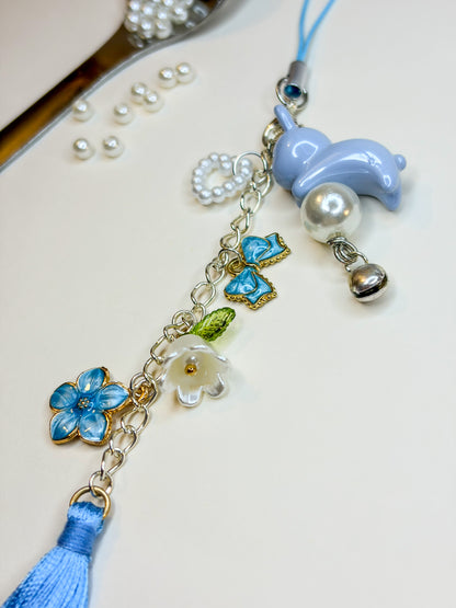 Blue Bunny 🐰 ᢉ𐭩 - Phone Charm BloomLov