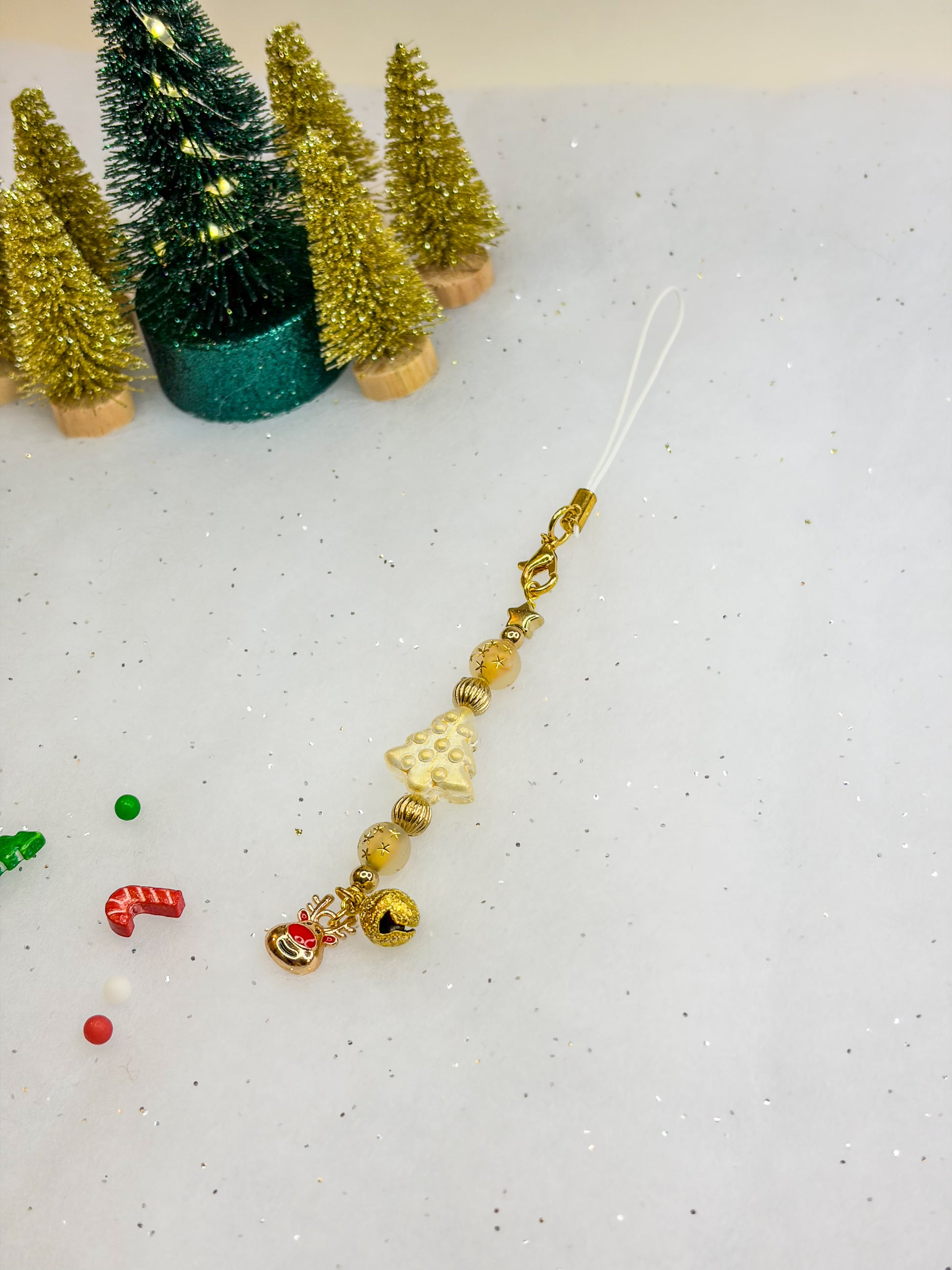 Golden Reindeer Charm 𖠰𐂂𖣂𖢔 – Phone Charm BloomLov