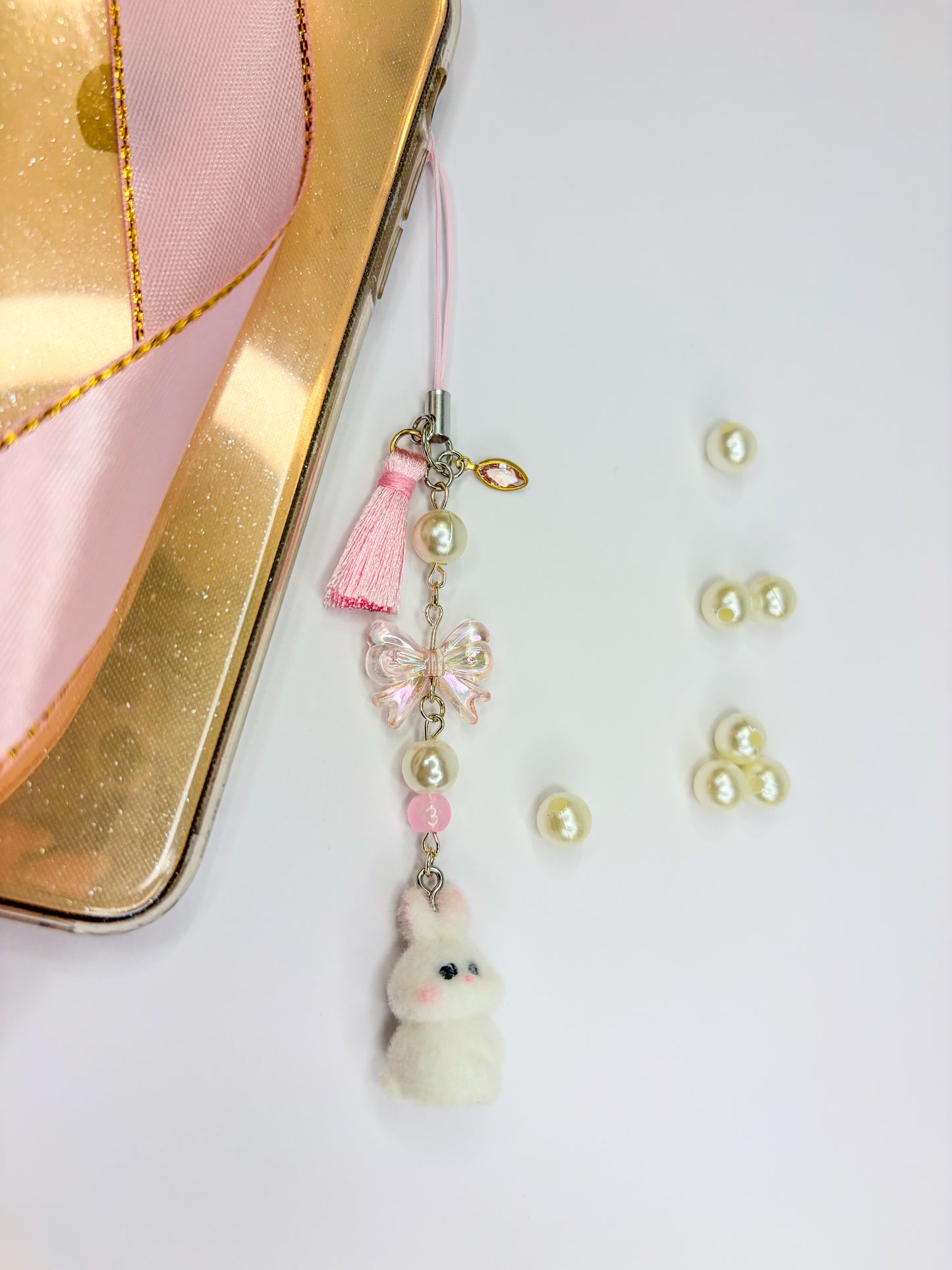 Sweet Bunny Charm ꒰ᐢ. .ᐢ꒱₊˚⊹ – Phone Charm BloomLov