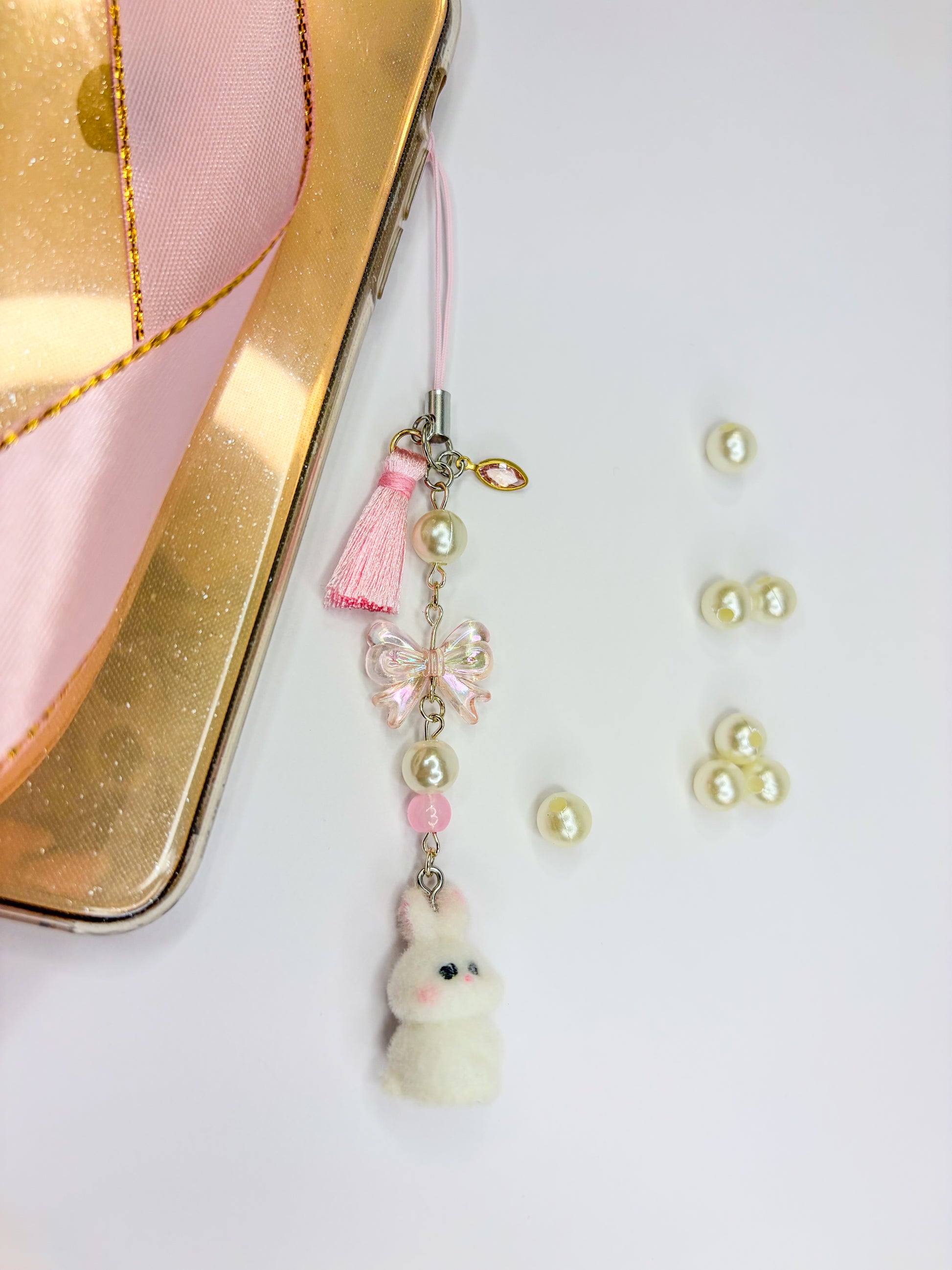 Sweet Bunny Charm ꒰ᐢ. .ᐢ꒱₊˚⊹ – Phone Charm BloomLov