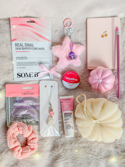 Coffret cadeau Halloween rose girly avec soins beauté accessoires et créations BloomLov