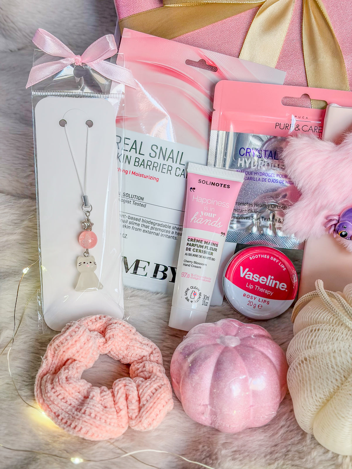 Bombe de bain citrouille rose dans coffret Halloween cocooning femme ado