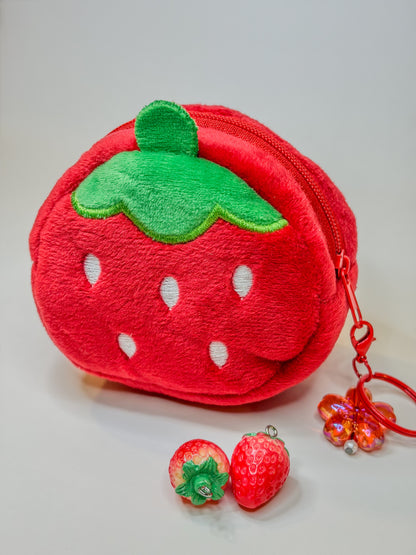 StrawBerry Pocket Plush 🍓 - Porte-Monnaie Peluche Fraise -Keychain - Bag Charm BloomLov