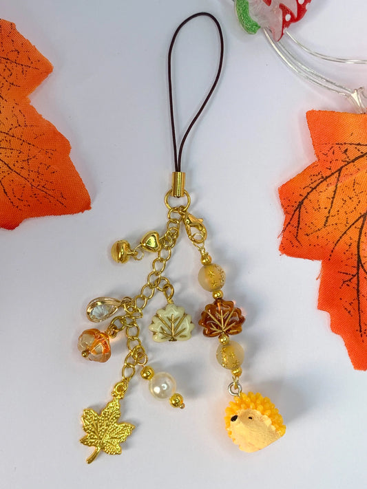 Autumn hedgehog •ﻌ• - Phone Charm - BloomLov
