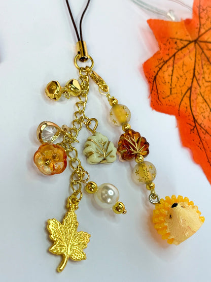 Autumn hedgehog •ﻌ• - Phone Charm - BloomLov