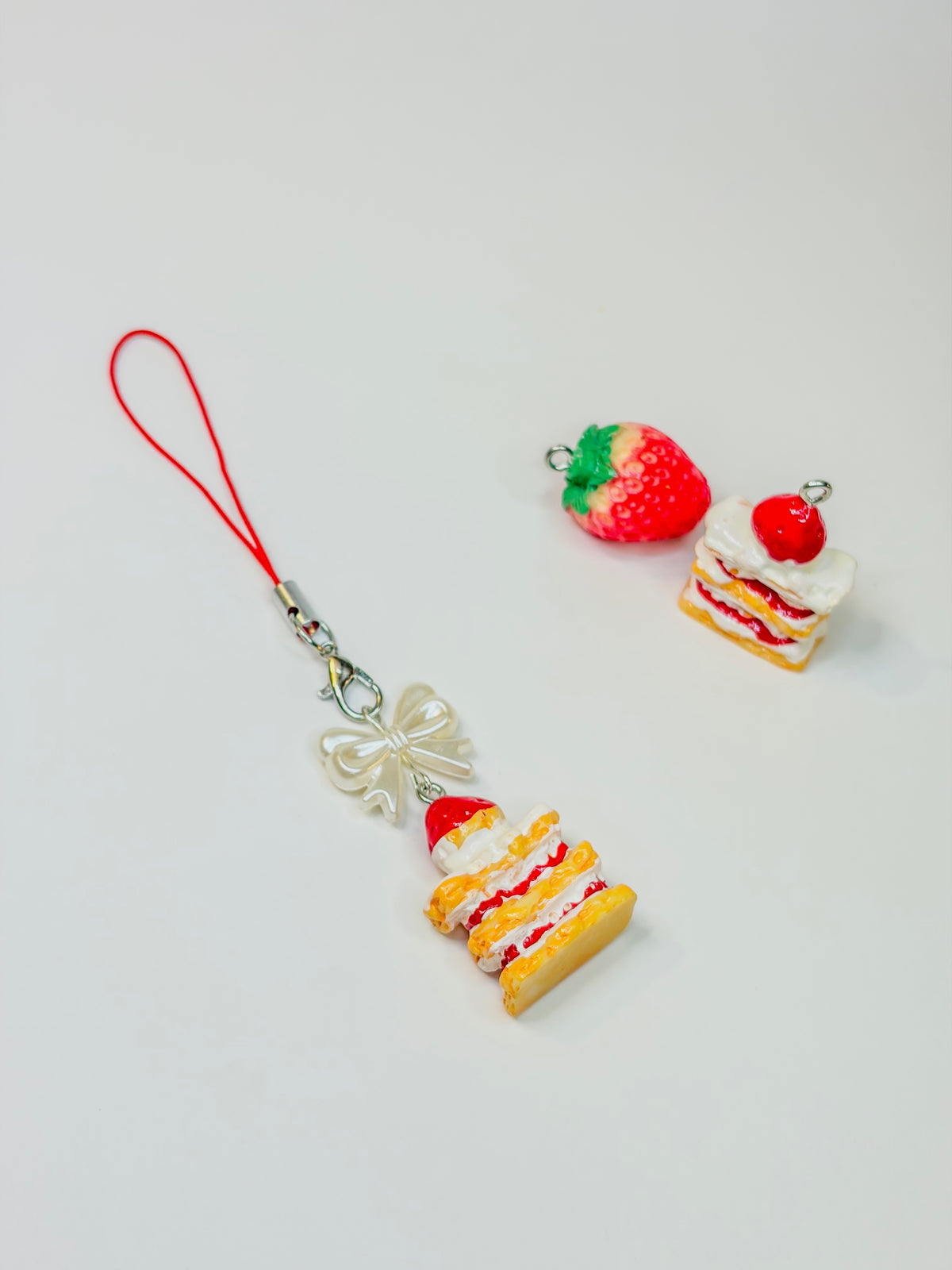 Strawberry Mille-Feuille 🍰 – Phone Charm BloomLov
