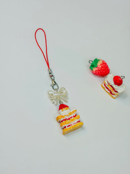 Strawberry Mille-Feuille 🍰 – Phone Charm BloomLov