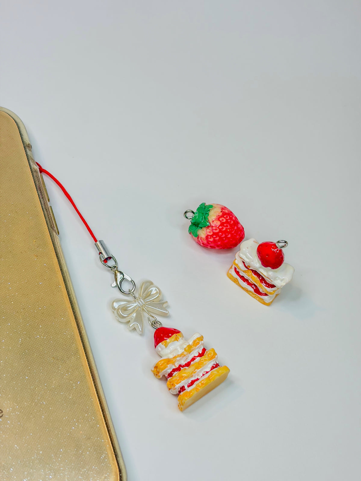 Strawberry Mille-Feuille 🍰 – Phone Charm BloomLov