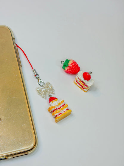 Strawberry Mille-Feuille 🍰 – Phone Charm BloomLov