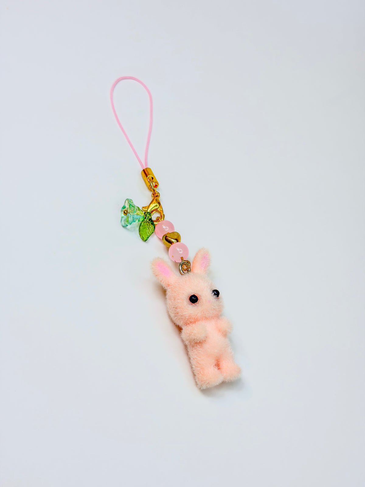 Fluffy Blossom Bunny 🐰🌸 – Phone Charm BloomLov
