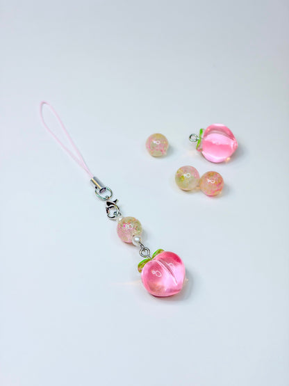 Momo Peach – Phone Charm Pêche Rose Kawaii Japonais BloomLov