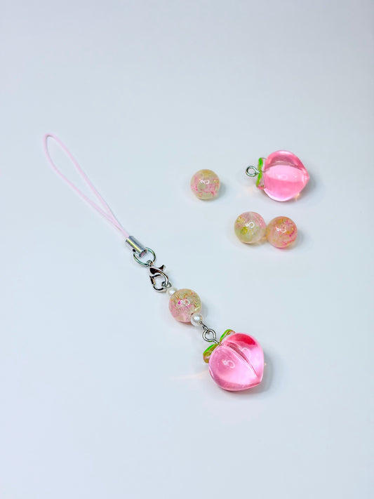 Momo Peach – Phone Charm Pêche Rose Kawaii Japonais BloomLov