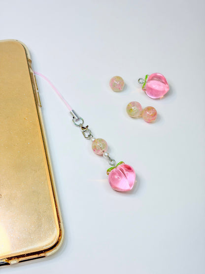 Momo Peach – Phone Charm Pêche Rose Kawaii Japonais BloomLov